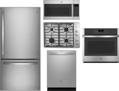 5 Piece Package Includes Refrigerator, Cooktop, Wall Oven, Microwave And Dishwasher