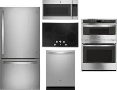 5 Piece Package Includes Refrigerator, Cooktop, Wall Oven, Microwave And Dishwasher