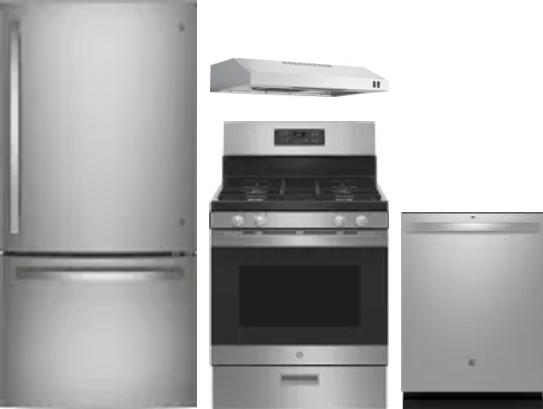 4 Piece Package Includes Refrigerator, Range, Hood And Dishwasher