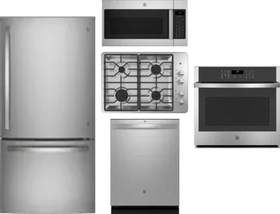 5 Piece Package Includes Refrigerator, Cooktop, Wall Oven, Microwave And Dishwasher