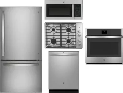 5 Piece Package Includes Refrigerator, Cooktop, Wall Oven, Microwave And Dishwasher