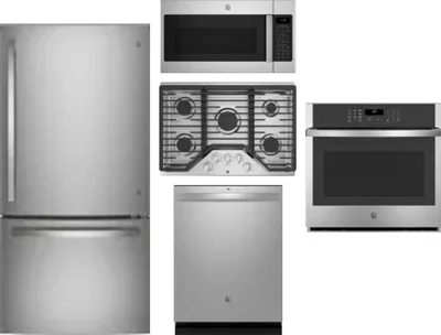 5 Piece Package Includes Refrigerator, Cooktop, Wall Oven, Microwave And Dishwasher