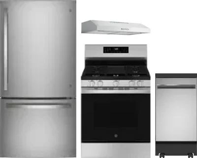 4 Piece Package Includes Refrigerator, Range, Hood And Dishwasher