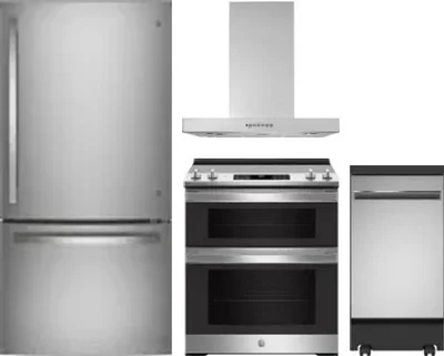 4 Piece Package Includes Refrigerator, Range, Hood And Dishwasher