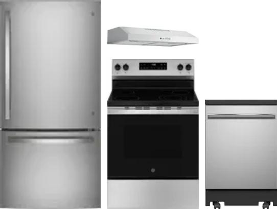 4 Piece Package Includes Refrigerator, Range, Hood And Dishwasher