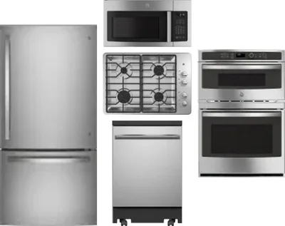 5 Piece Package Includes Refrigerator, Cooktop, Wall Oven, Microwave And Dishwasher