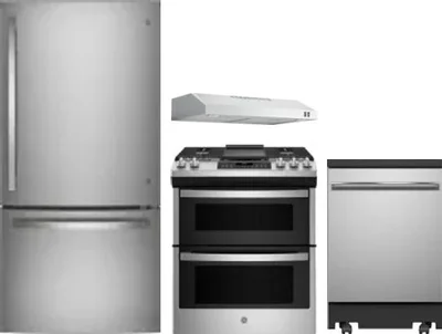 4 Piece Package Includes Refrigerator, Range, Hood And Dishwasher