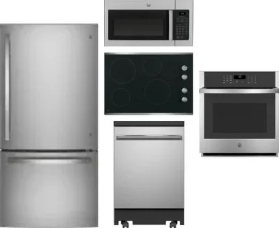 5 Piece Package Includes Refrigerator, Cooktop, Wall Oven, Microwave And Dishwasher