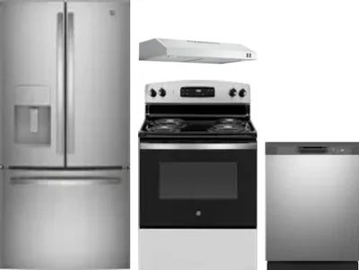 4 Piece Package Includes Refrigerator, Range, Hood And Dishwasher