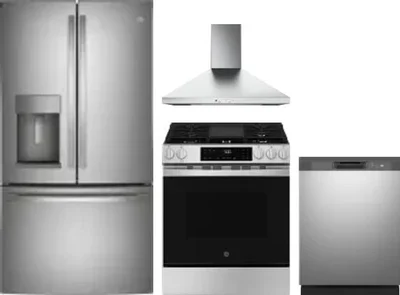 4 Piece Package Includes Refrigerator, Range, Hood And Dishwasher