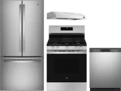4 Piece Package Includes Refrigerator, Range, Hood And Dishwasher