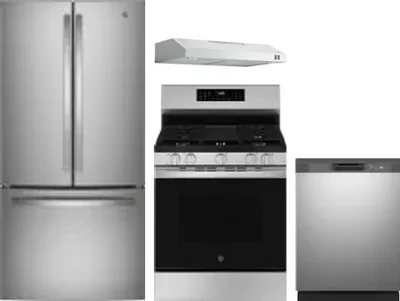 4 Piece Package Includes Refrigerator, Range, Hood And Dishwasher