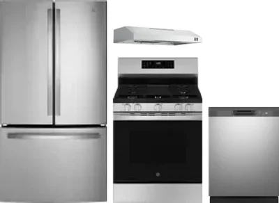 4 Piece Package Includes Refrigerator, Range, Hood And Dishwasher