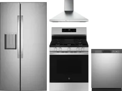 4 Piece Package Includes Refrigerator, Range, Hood And Dishwasher