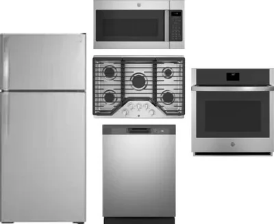 5 Piece Package Includes Refrigerator, Cooktop, Wall Oven, Microwave And Dishwasher
