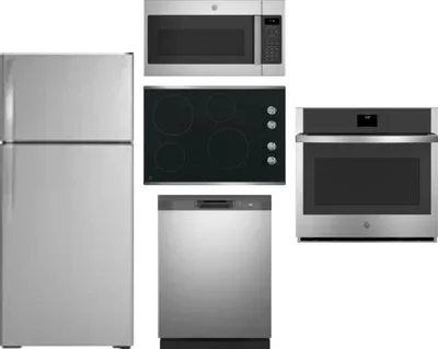 5 Piece Package Includes Refrigerator, Cooktop, Wall Oven, Microwave And Dishwasher