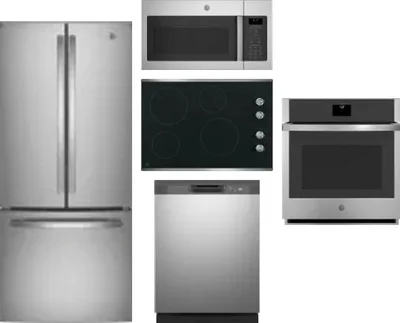 5 Piece Package Includes Refrigerator, Cooktop, Wall Oven, Microwave And Dishwasher