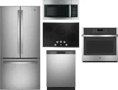 5 Piece Package Includes Refrigerator, Cooktop, Wall Oven, Microwave And Dishwasher
