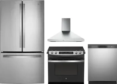 4 Piece Package Includes Refrigerator, Range, Hood And Dishwasher