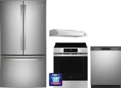 4 Piece Package Includes Refrigerator, Range, Hood And Dishwasher