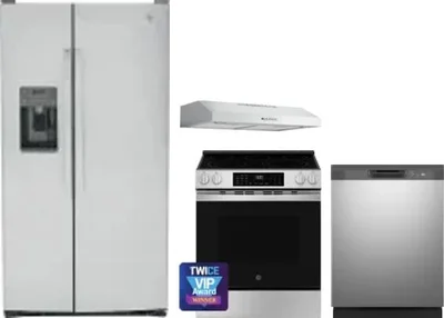 4 Piece Package Includes Refrigerator, Range, Hood And Dishwasher