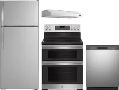 4 Piece Package Includes Refrigerator, Range, Hood And Dishwasher