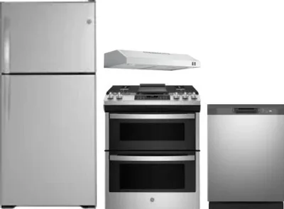 4 Piece Package Includes Refrigerator, Range, Hood And Dishwasher