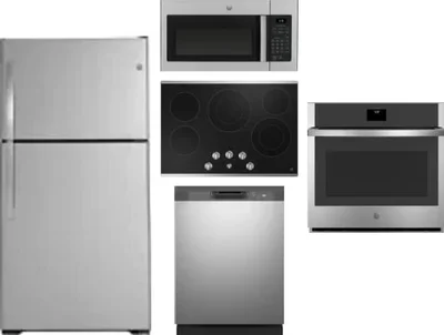 5 Piece Package Includes Refrigerator, Cooktop, Wall Oven, Microwave And Dishwasher