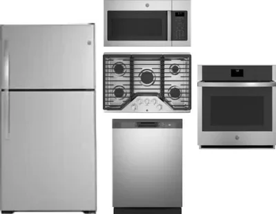 5 Piece Package Includes Refrigerator, Cooktop, Wall Oven, Microwave And Dishwasher