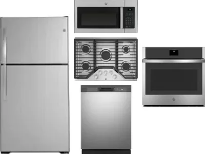 5 Piece Package Includes Refrigerator, Cooktop, Wall Oven, Microwave And Dishwasher