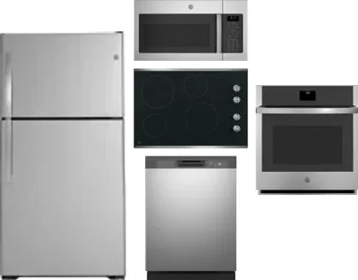 5 Piece Package Includes Refrigerator, Cooktop, Wall Oven, Microwave And Dishwasher
