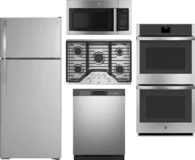 5 Piece Package Includes Refrigerator, Cooktop, Wall Oven, Microwave And Dishwasher