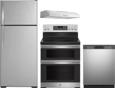 4 Piece Package Includes Refrigerator, Range, Hood And Dishwasher