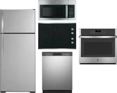 5 Piece Package Includes Refrigerator, Cooktop, Wall Oven, Microwave And Dishwasher