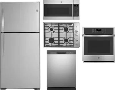 5 Piece Package Includes Refrigerator, Cooktop, Wall Oven, Microwave And Dishwasher