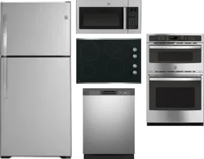 5 Piece Package Includes Refrigerator, Cooktop, Wall Oven, Microwave And Dishwasher