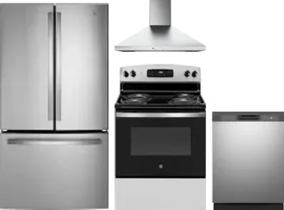 4 Piece Package Includes Refrigerator, Range, Hood And Dishwasher