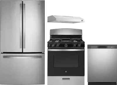4 Piece Package Includes Refrigerator, Range, Hood And Dishwasher