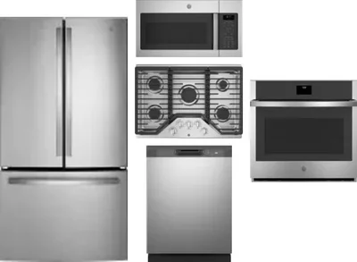 5 Piece Package Includes Refrigerator, Cooktop, Wall Oven, Microwave And Dishwasher