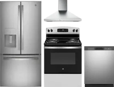 4 Piece Package Includes Refrigerator, Range, Hood And Dishwasher