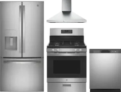 4 Piece Package Includes Refrigerator, Range, Hood And Dishwasher