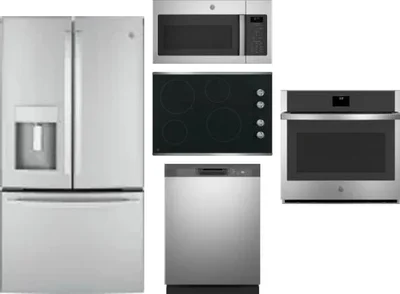 5 Piece Package Includes Refrigerator, Cooktop, Wall Oven, Microwave And Dishwasher