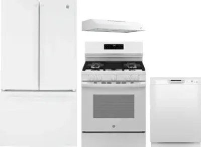 4 Piece Package Includes Refrigerator, Range, Hood And Dishwasher