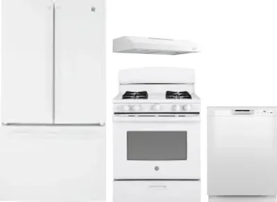 4 Piece Package Includes Refrigerator, Range, Hood And Dishwasher