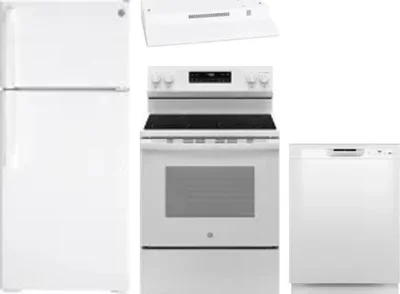 4 Piece Package Includes Refrigerator, Range, Hood And Dishwasher
