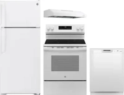 4 Piece Package Includes Refrigerator, Range, Hood And Dishwasher