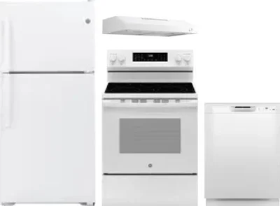 4 Piece Package Includes Refrigerator, Range, Hood And Dishwasher