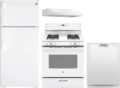 4 Piece Package Includes Refrigerator, Range, Hood And Dishwasher