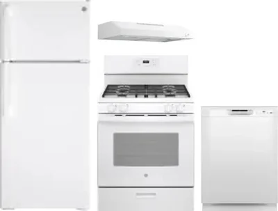 4 Piece Package Includes Refrigerator, Range, Hood And Dishwasher