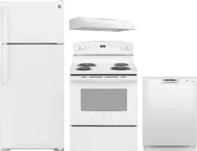 4 Piece Package Includes Refrigerator, Range, Hood And Dishwasher